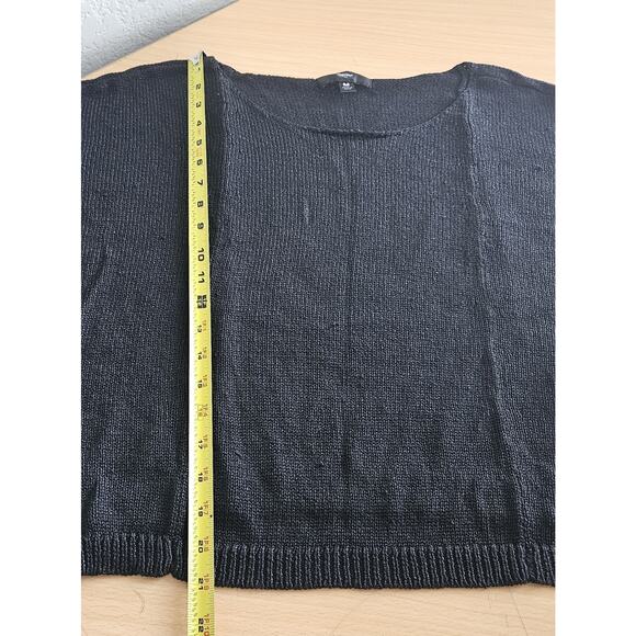 Mossimo Women's Medium Boat Neck Knit Pullover Short Sleeve Black Sweater - Picture 5 of 11